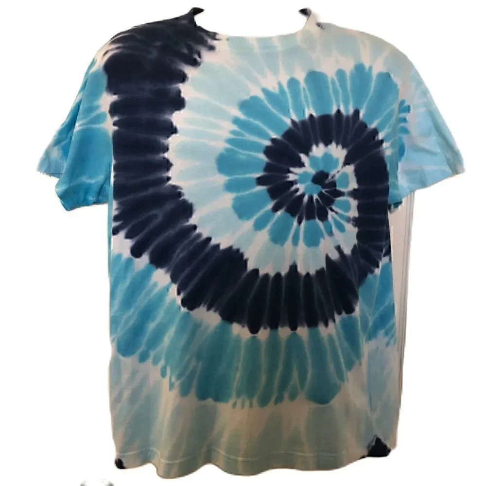 Blue Tie Dyed T-Shirt Men's Unisex Original Use Size Medium Retro Hippie Look